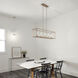 Crosby 5 Light 10 inch Brushed Nickel Chandelier Linear Ceiling Light, Single
