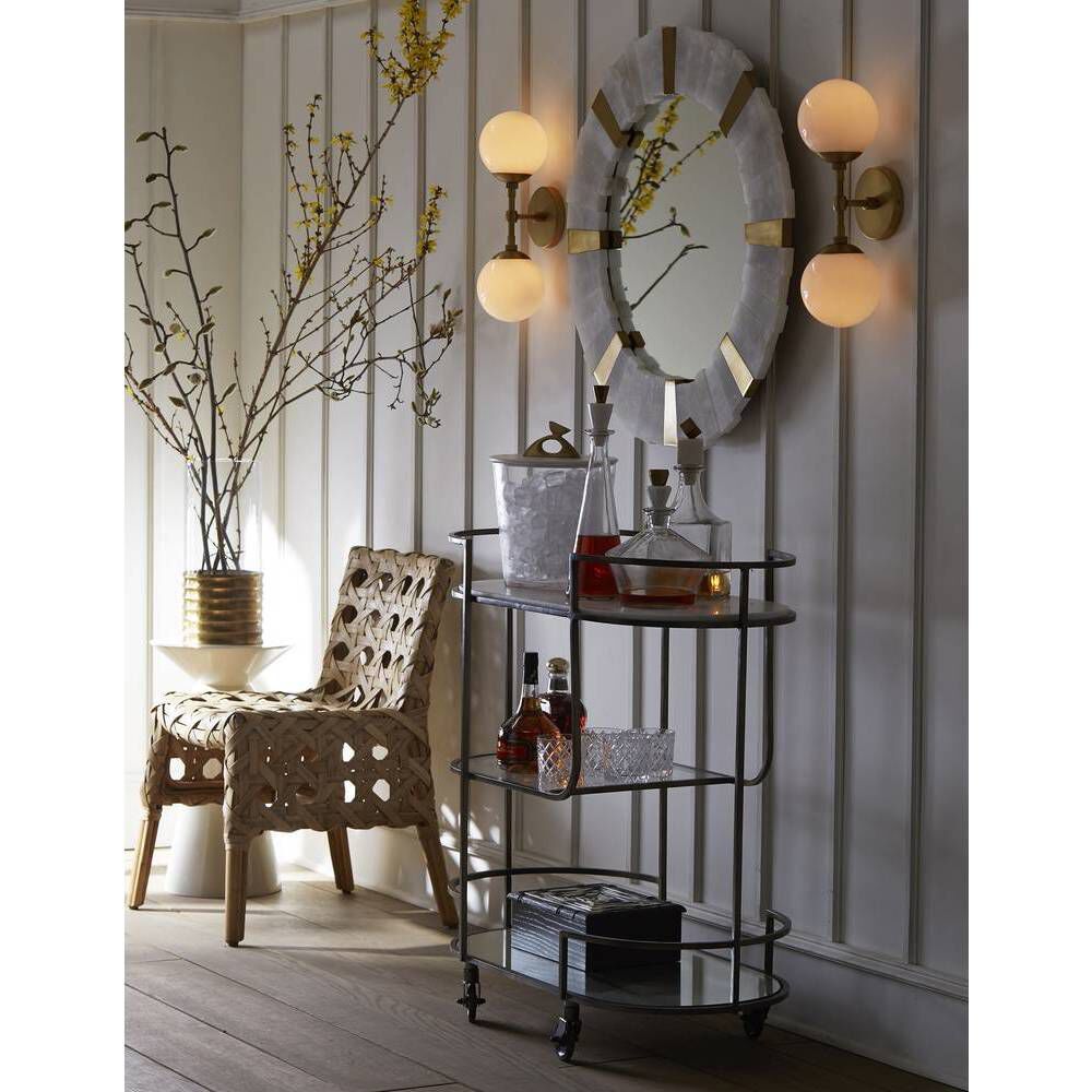 Polaris 2 Light 5.5 inch Antique Brass Wall Sconce Wall Light