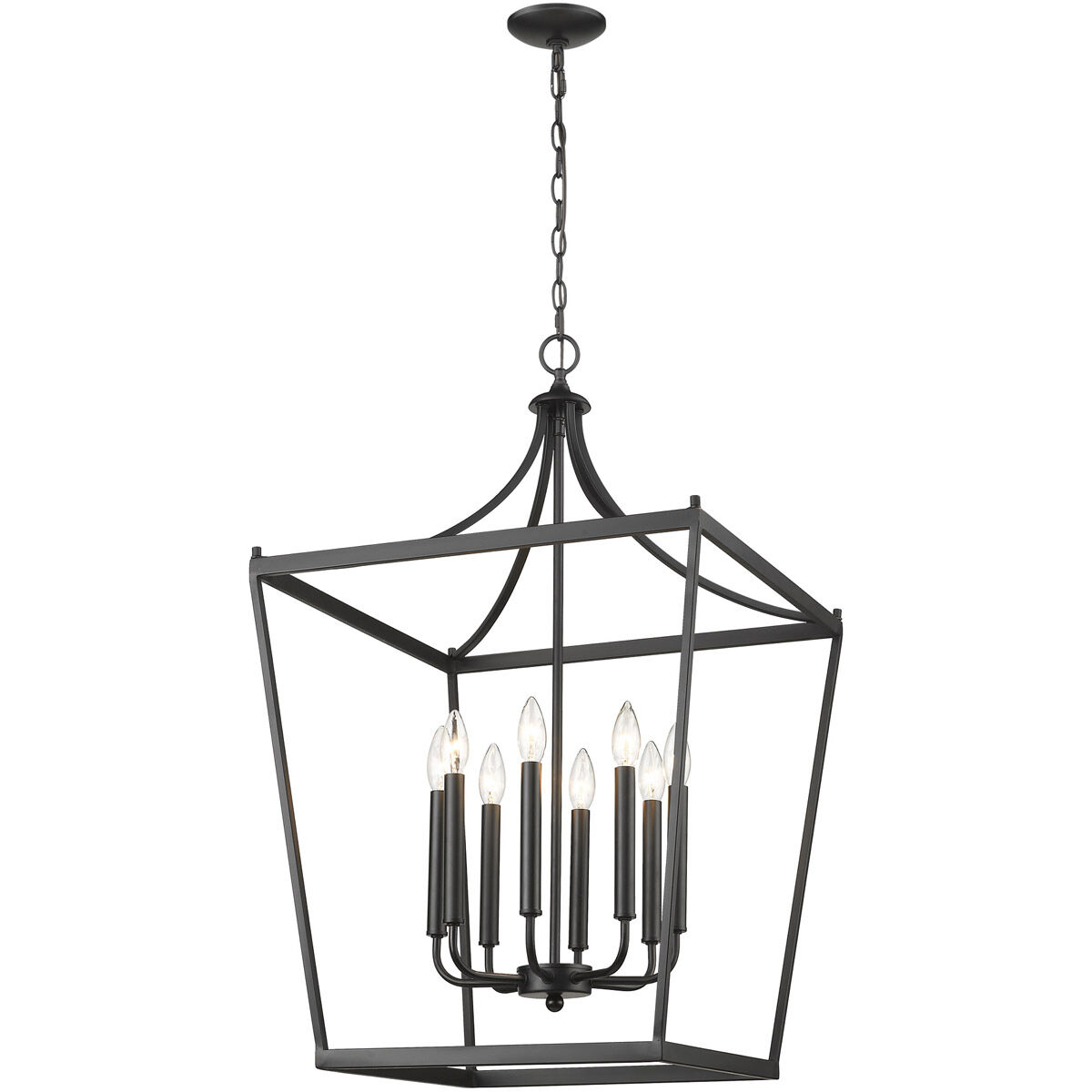 Kennedy 8 Light 20 inch Matte Black Chandelier Ceiling Light
