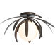 Dahlia 1 Light 21.3 inch Dark Smoke Semi-Flush Ceiling Light in Opal