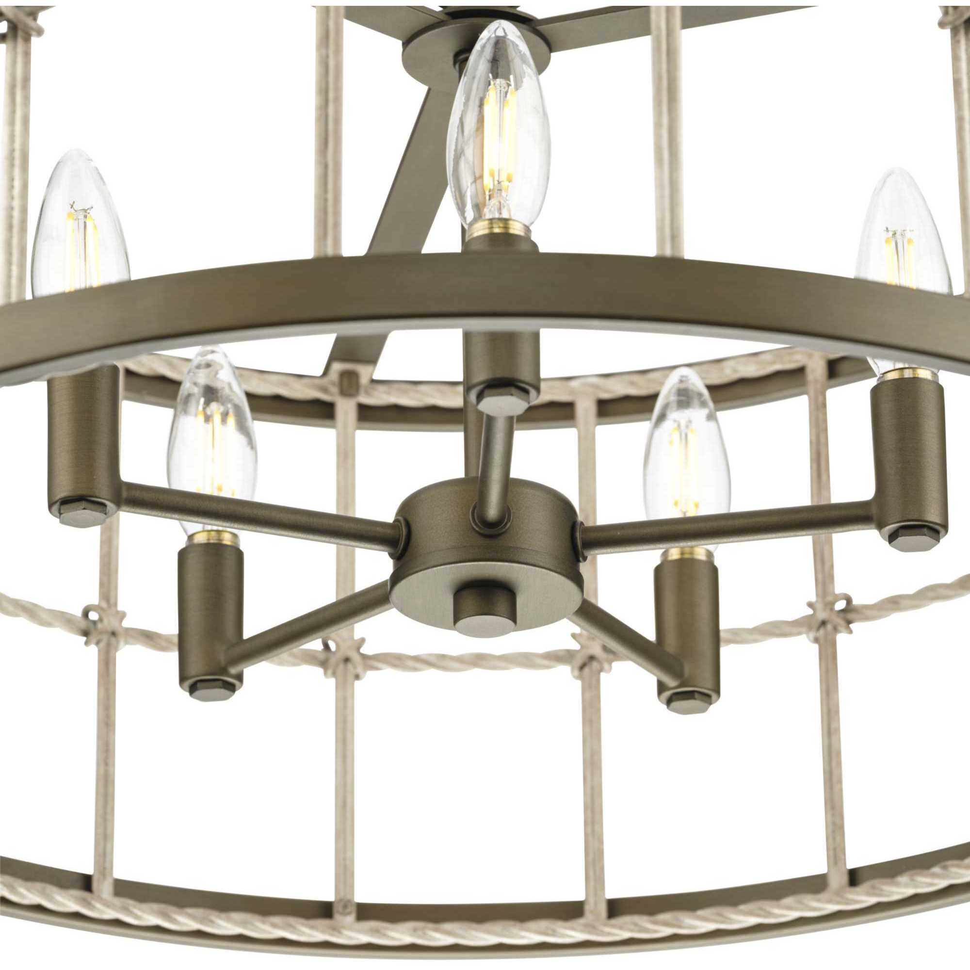 Lattimore 5 Light 22 inch Aged Brass Chandelier Ceiling Light, Design Series