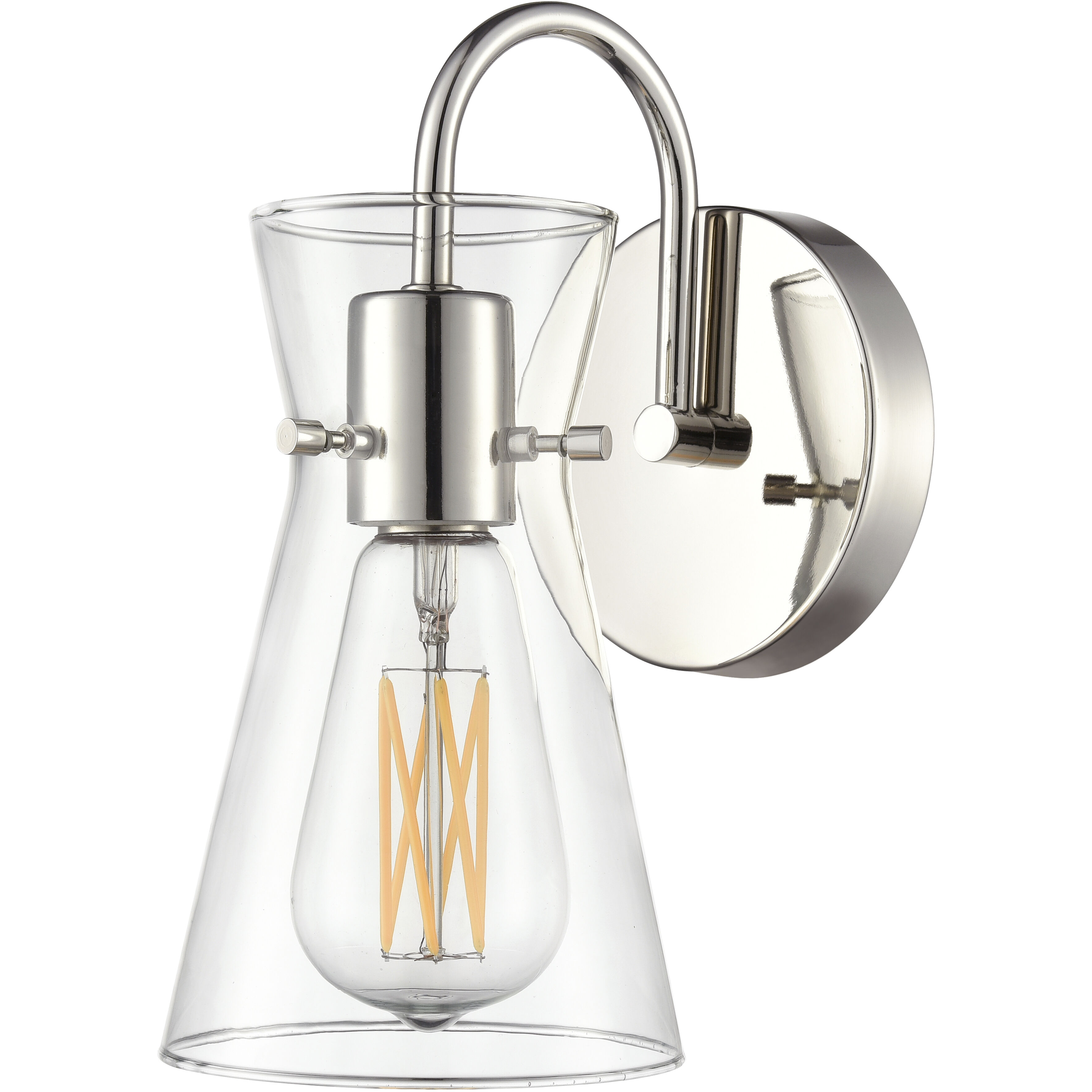 Camellia Wall Sconce Wall Light in Polished Nickel