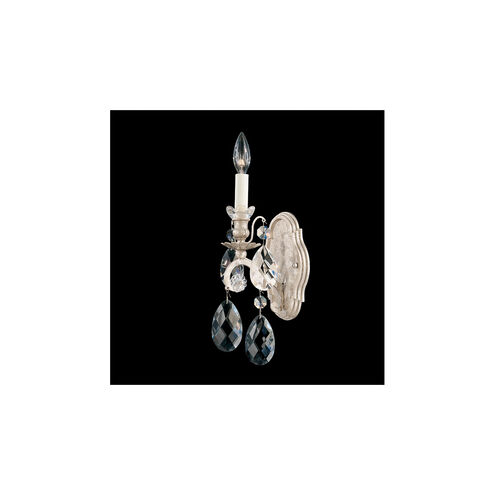 Renaissance 1 Light 5.5 inch Antique Silver Wall Sconce Wall Light in Swarovski