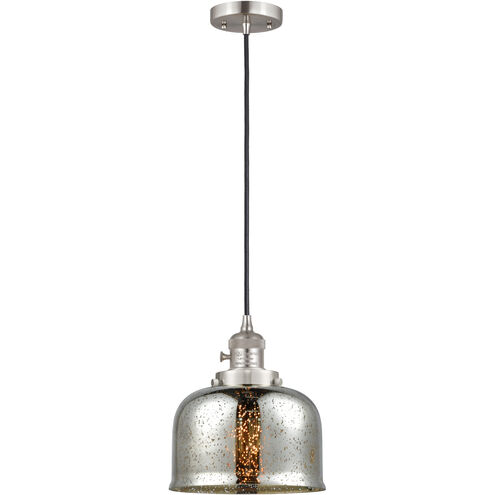 Franklin Restoration Bell 1 Light 8 inch Brushed Satin Nickel Mini Pendant Ceiling Light in Incandescent, Silver Plated Mercury