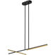 Shift 48.13 inch Black and Brushed Gold Linear Pendant Ceiling Light