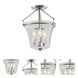 Greenwich 3 Light 11 inch Pewter Semi-Flush Mount Ceiling Light