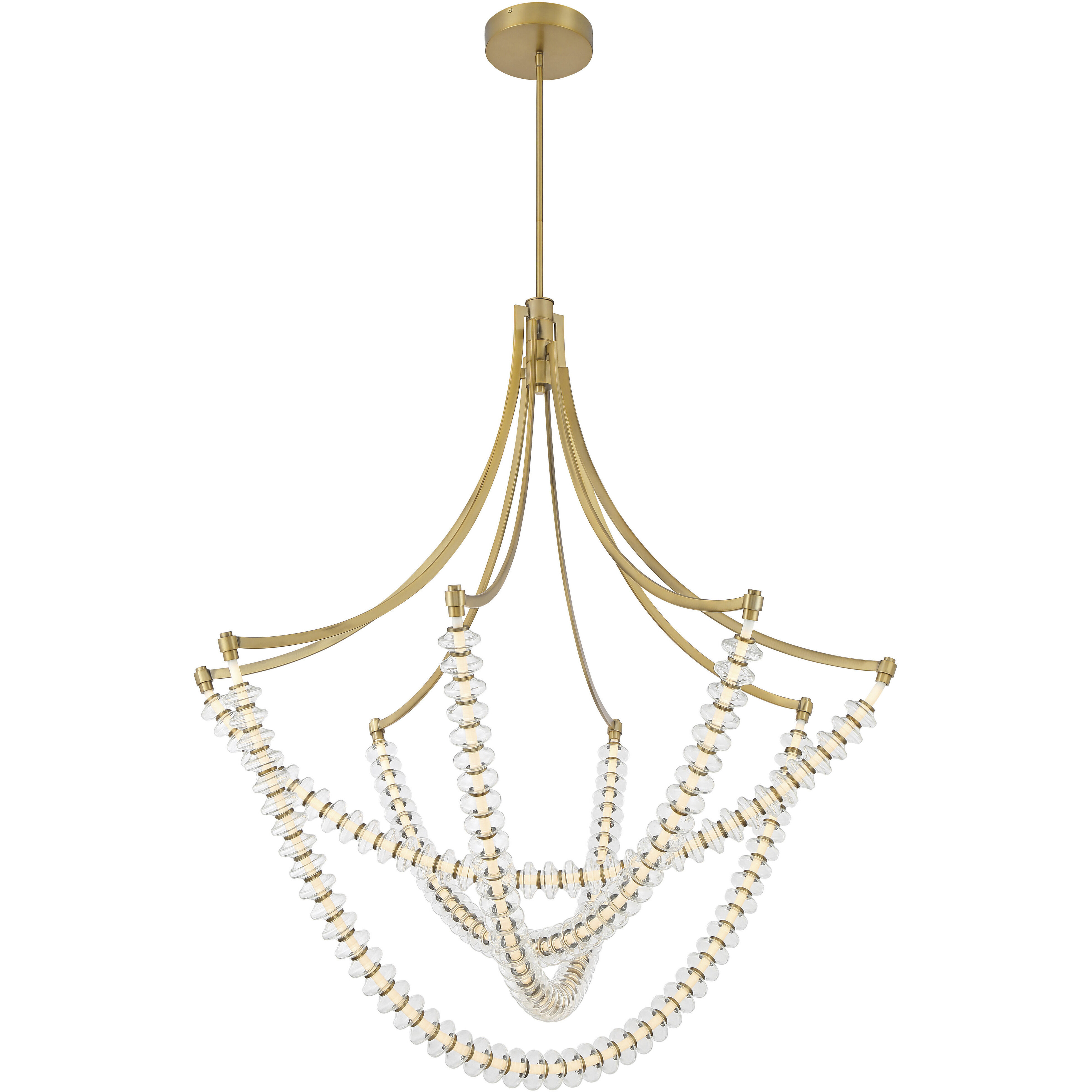 Pearl LED 49.25 inch Legacy Brass Chandelier Ceiling Light
