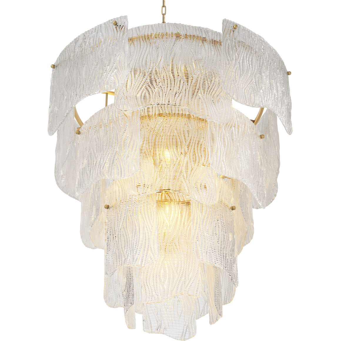 Asinara 13 Light 32.68 inch Antique Brass Chandelier Ceiling Light in Textured Glass, Large