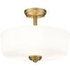 Arlington 3 Light 14.75 inch Heritage Brass Semi Flush Mount Ceiling Light