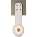 Art & Alchemy SNAPS LED 5.5 inch White Sconce Wall Light in Black Leather with Alabaster