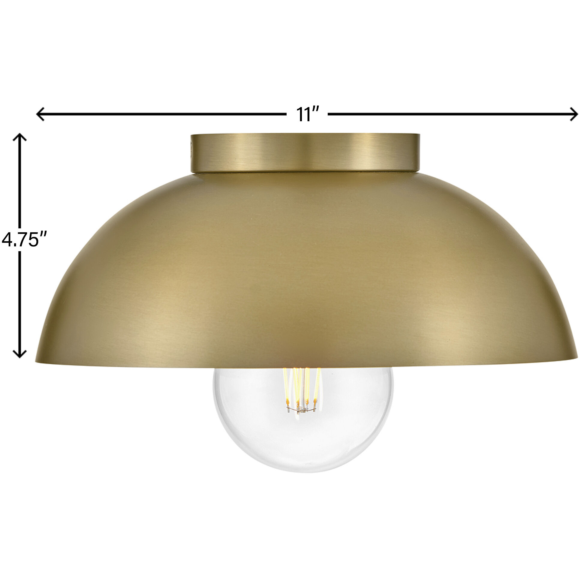 Stu LED 11 inch Lacquered Brass Foyer Light Ceiling Light, Flush Mount