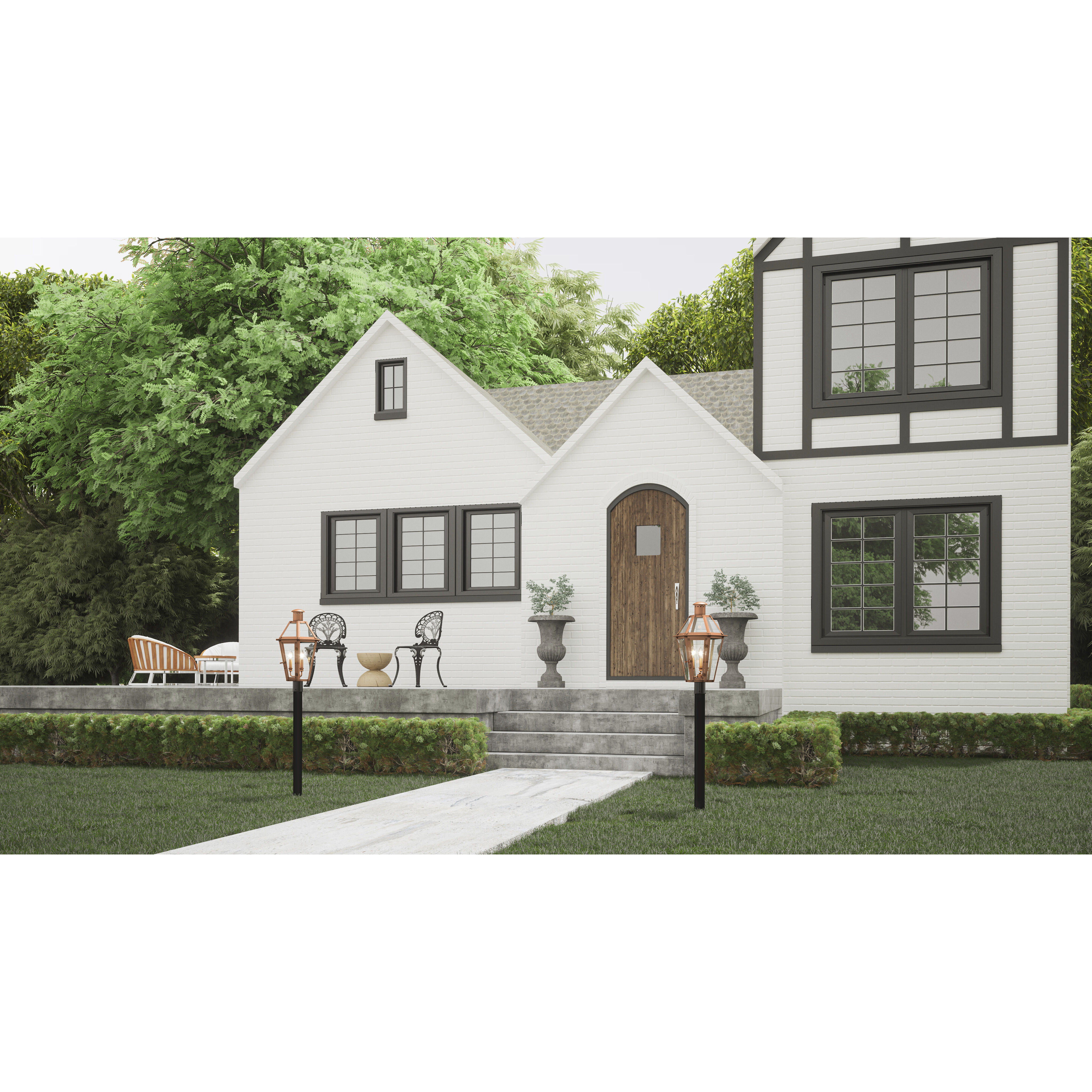 Burdett 3 Light 25 inch Aged Copper Outdoor Post Lantern