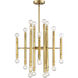 Mid-Century Modern 24 Light 22 inch Natural Brass Chandelier Ceiling Light