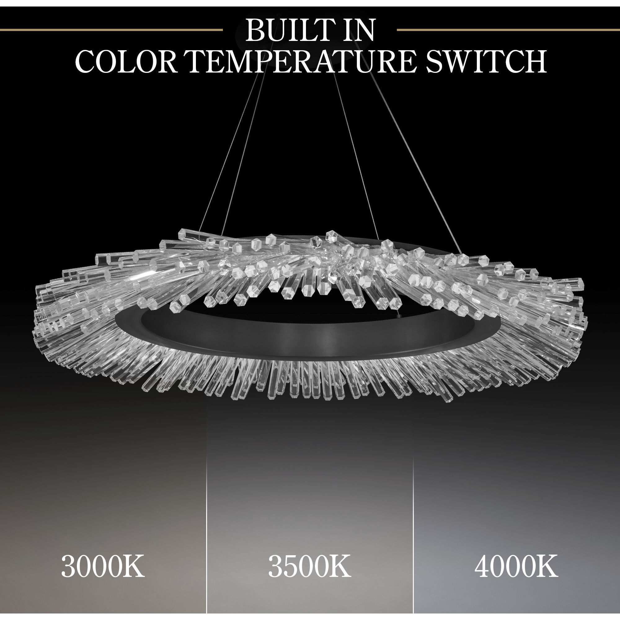 Benediction LED 37 inch Black Pendant Ceiling Light, Beyond