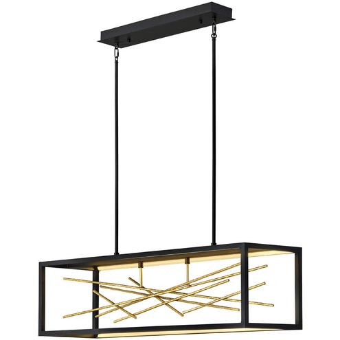 Styx LED 45 inch Black Chandelier Ceiling Light, Linear & Oval