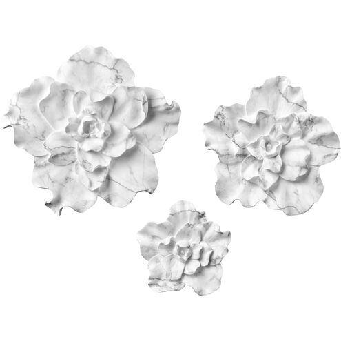 Blume White Marble Dimensional Wall Art