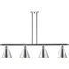 Ballston Cone 4 Light 48 inch Polished Chrome Island Light Ceiling Light