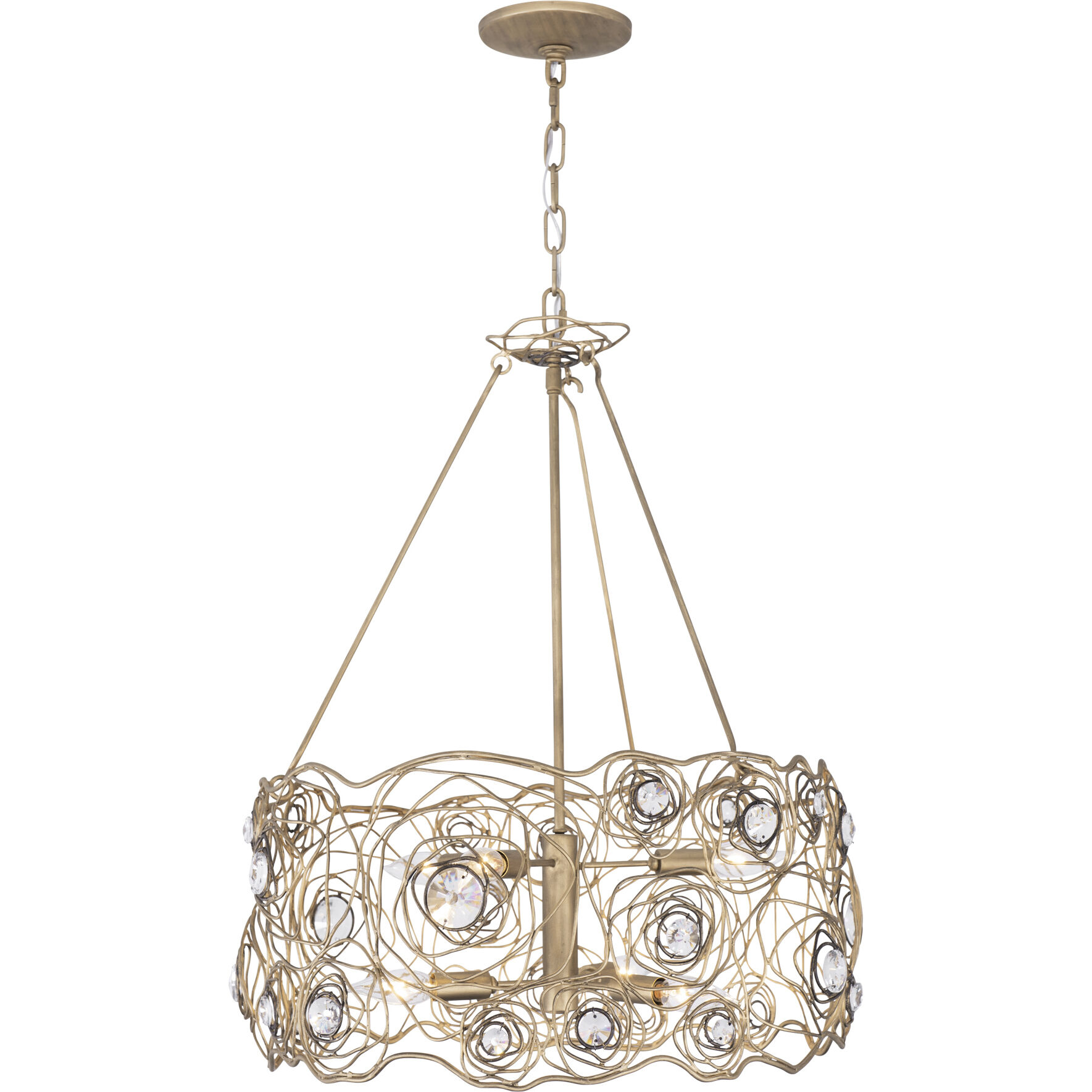 Ethereal Rose 6 Light 24 inch Havana Gold Ombre Chandelier Ceiling Light