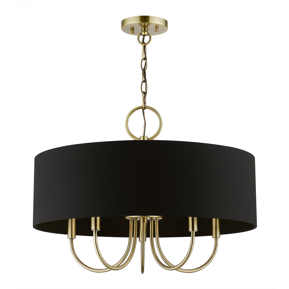 Huntington 5 Light 23 inch Antique Brass Pendant Chandelier Ceiling Light