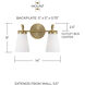 Drake 2 Light 14 inch Aged Brass Vanity Light Wall Light