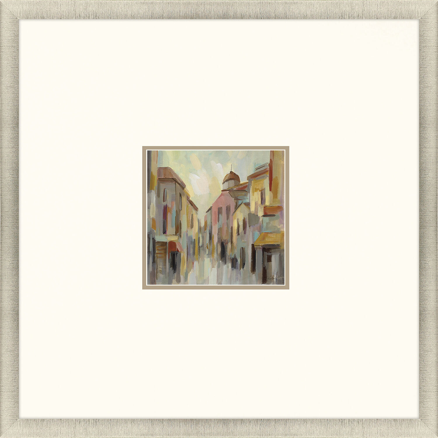 Pastel Street Multi and Brown and Gray and Pink Framed Art