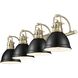 Yep Duncan Vanity Wall Light in Aged Brass, Matte Black