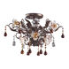 Lyre 3 Light 19 inch Deep Rust Semi Flush Mount Ceiling Light