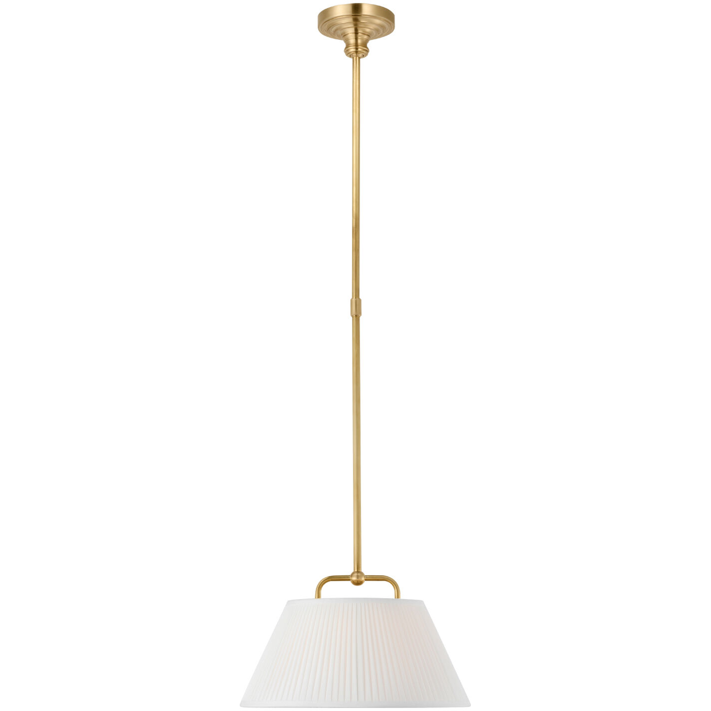 Amber Lewis Serrato LED 20 inch Hand-Rubbed Antique Brass Hanging Shade Ceiling Light