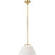 Amber Lewis Serrato LED 20 inch Hand-Rubbed Antique Brass Hanging Shade Ceiling Light