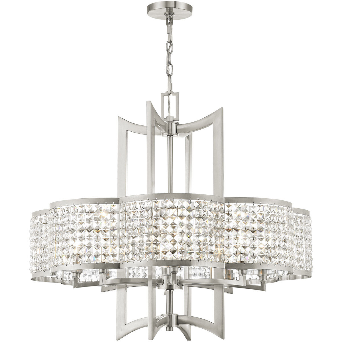 Grammercy 8 Light 30 inch Brushed Nickel Chandelier Ceiling Light