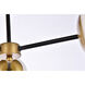 Briggs 3 Light 26 inch Black and Brass Flush Mount Ceiling Light