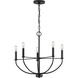 Leyden 5 Light 22 inch Matte Black Chandelier Ceiling Light