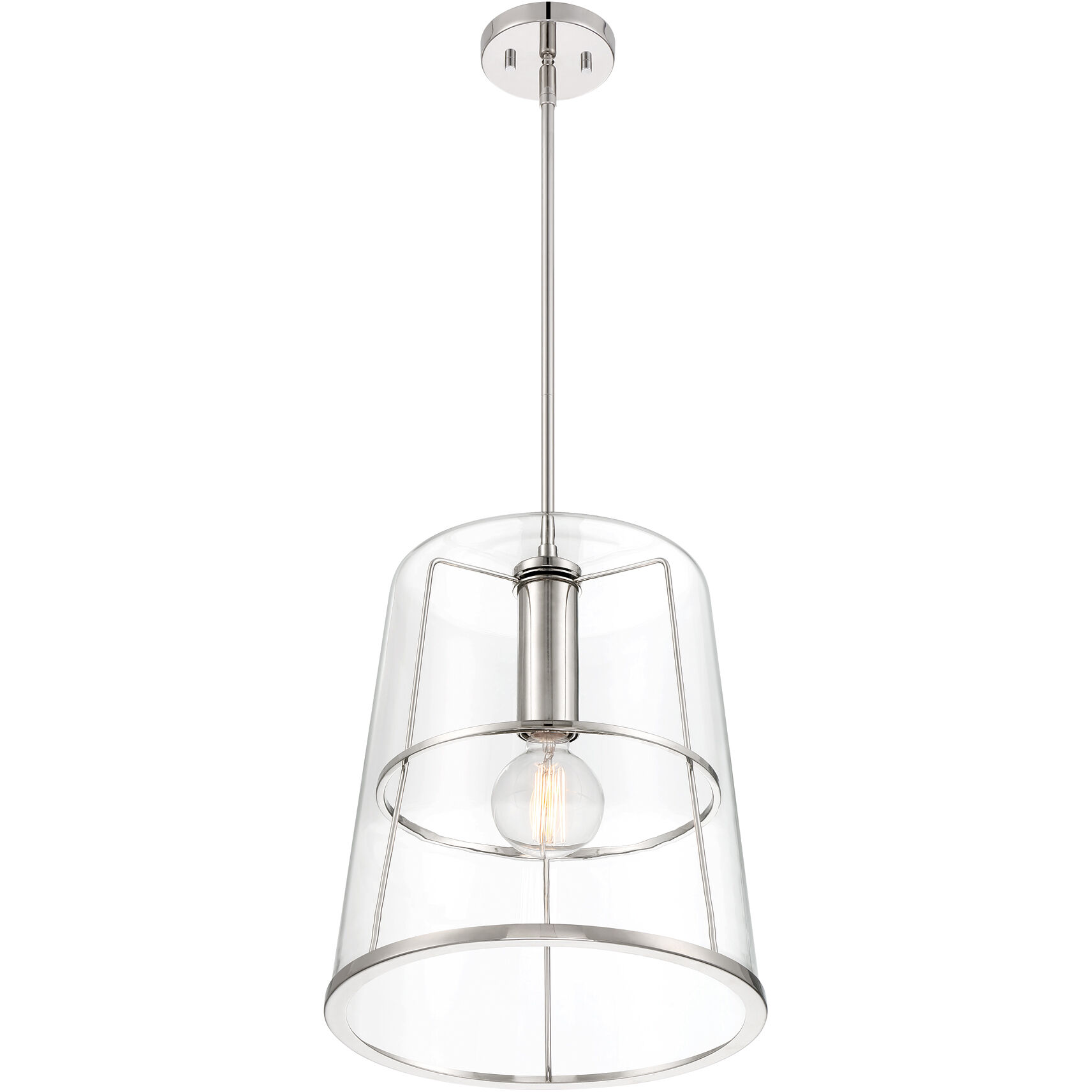 Alonzo 1 Light 14 inch Polished Nickel Pendant Ceiling Light