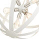 Stoneridge 6 Light 24 inch Textured White with Brushed Nickel Finish Cluster Pendant Chandelier Ceiling Light