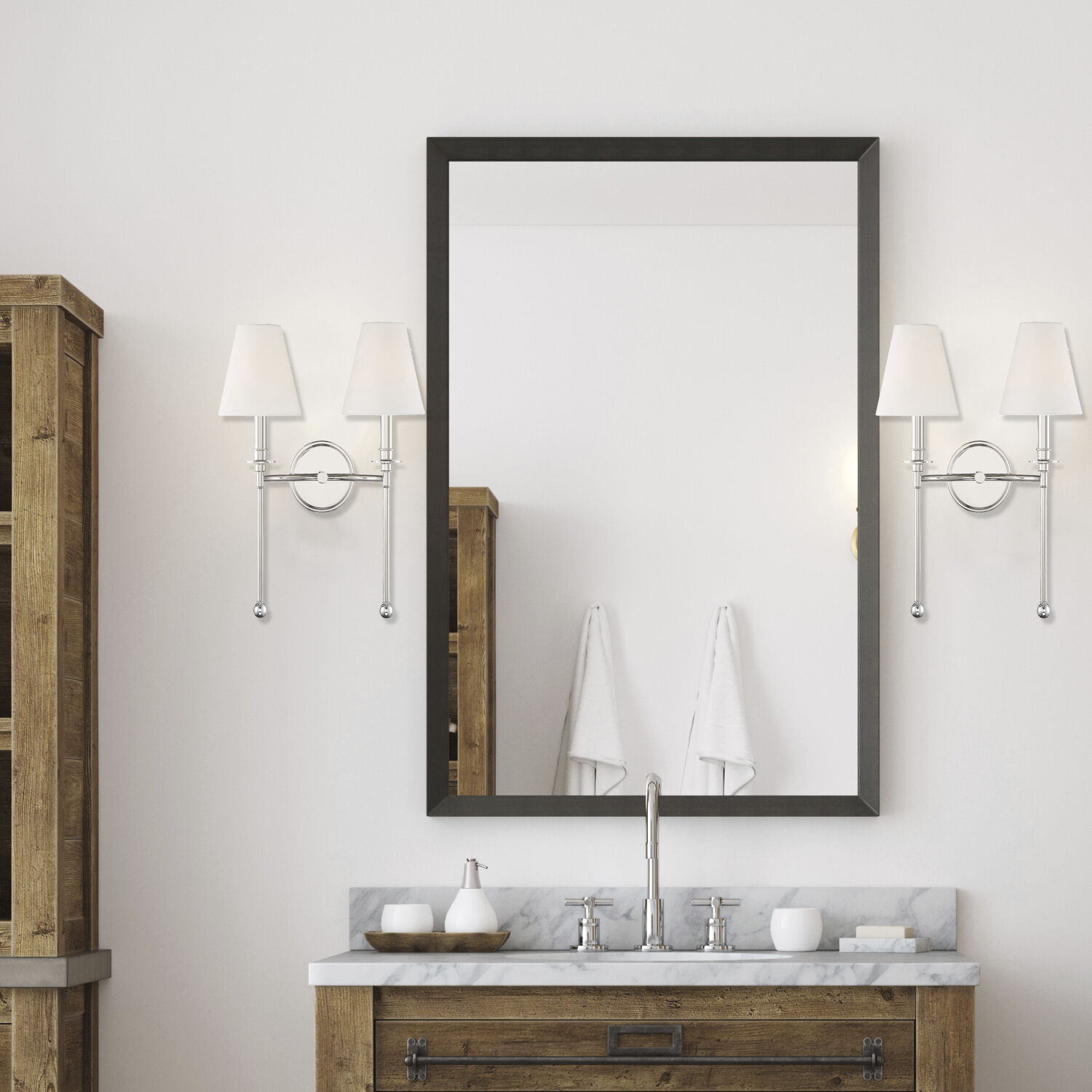 Ottone Way Sconce Wall Light in Polished Nickel