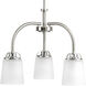 West Village 3 Light 20 inch Brushed Nickel Chandelier Ceiling Light, Design Series