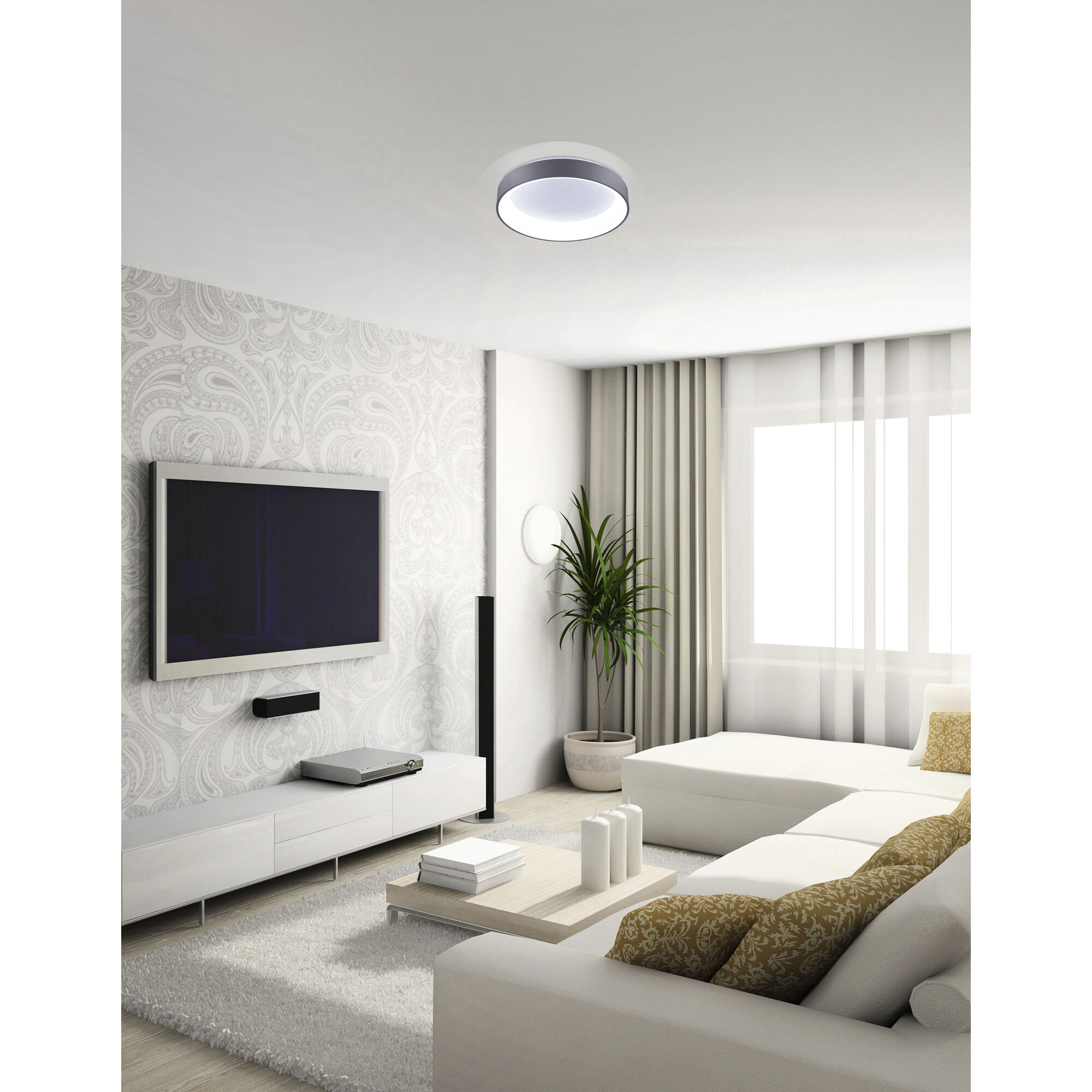 CWI Lighting 7103C24 1 167 LED Flush Mount Arenal Gray White