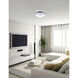 Arenal LED 24 inch Grey and White Drum Shade Flush Mount Ceiling Light in Gray and White