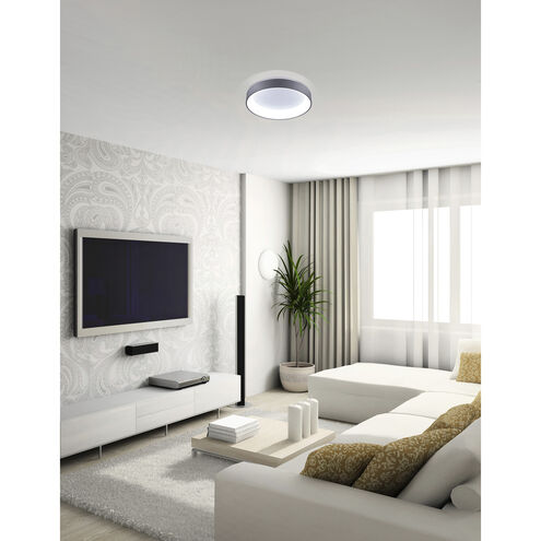 Arenal LED 24 inch Grey and White Drum Shade Flush Mount Ceiling Light in Gray and White