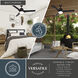 Crescent 22 inch Black with Black-Walnut Blades Ceiling Fan