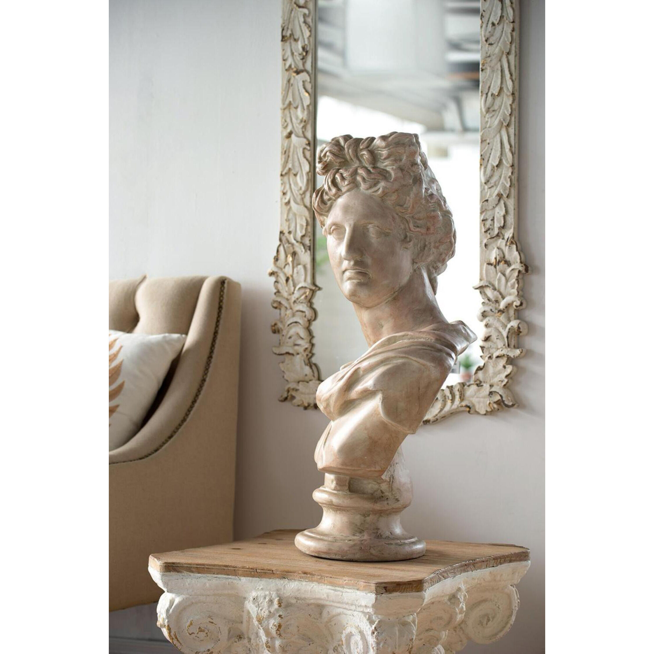 Placidia White Wash Statue