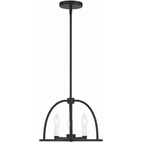 Abbott 3 Light 13.75 inch Black Mini Chandelier Ceiling Light