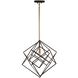 Artistry LED 16 inch Matte Black and Harvest Brass Pendant Ceiling Light in Matte Black and Satin Brass