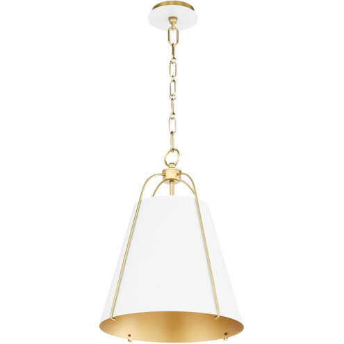 Jamie 1 Light 15 inch Studio White and Aged Brass Pendant Ceiling Light
