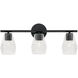 Dena 3 Light 23 inch Matte Black Vanity Light Wall Light