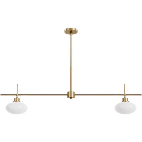 Getty 2 Light 52 inch Luxe Gold Linear Chandelier Ceiling Light, Large