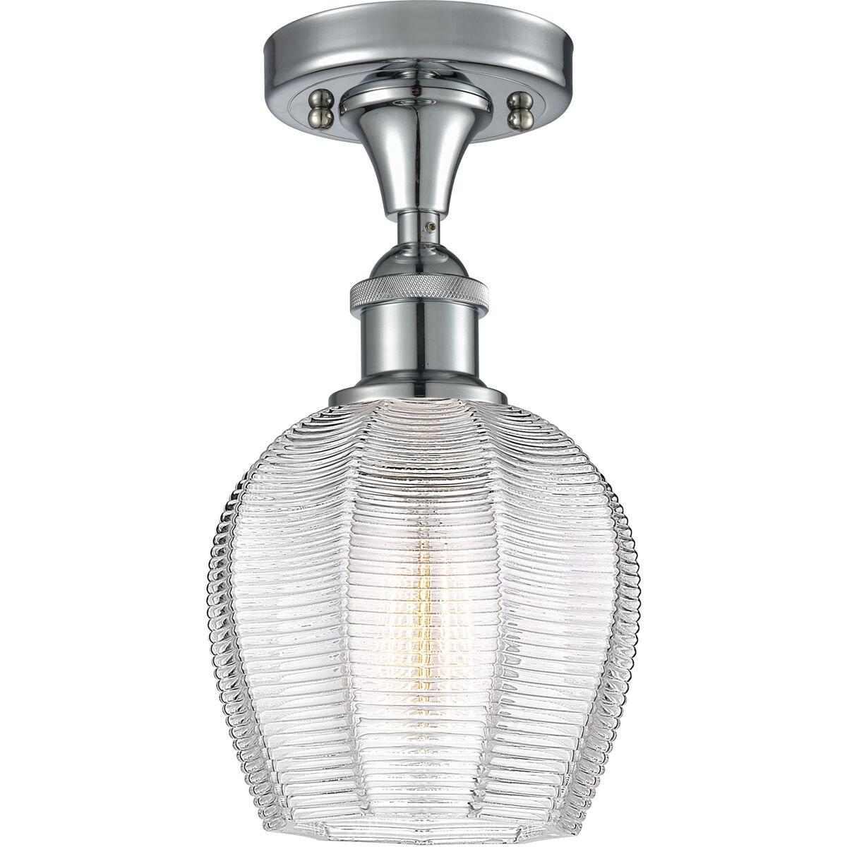 Ballston Norfolk 1 Light 6 inch Polished Chrome Semi-Flush Mount Ceiling Light in Clear Glass