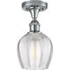 Ballston Norfolk 1 Light 6 inch Polished Chrome Semi-Flush Mount Ceiling Light in Clear Glass