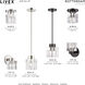 Rotterdam 1 Light 7 inch Black Chrome Crystal Semi-Flush Ceiling Light