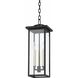 Eden 3 Light 8 inch Textured Black Outdoor Pendant